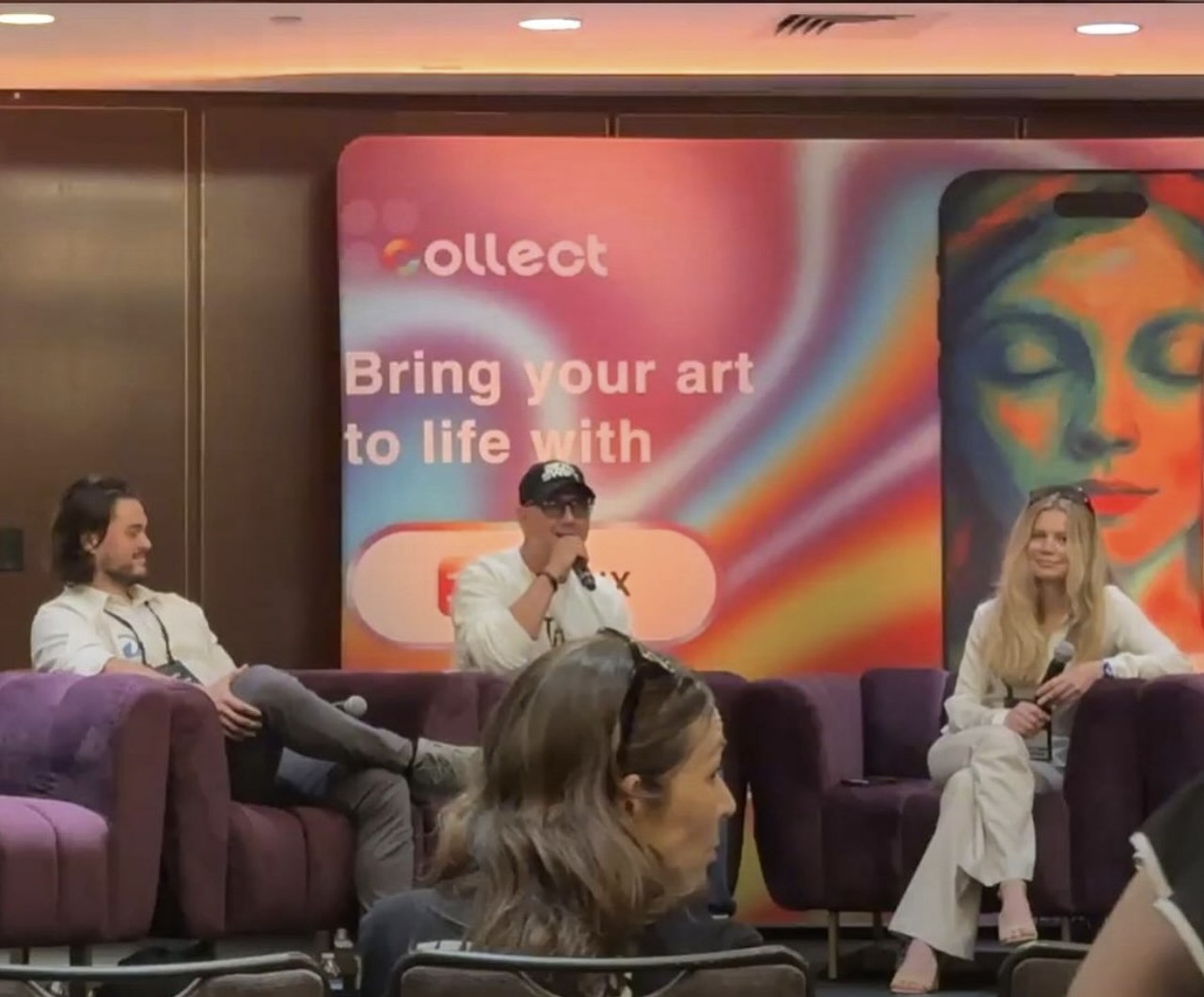 My interview on stage during the exhibition NFTNYC 2025 in New York