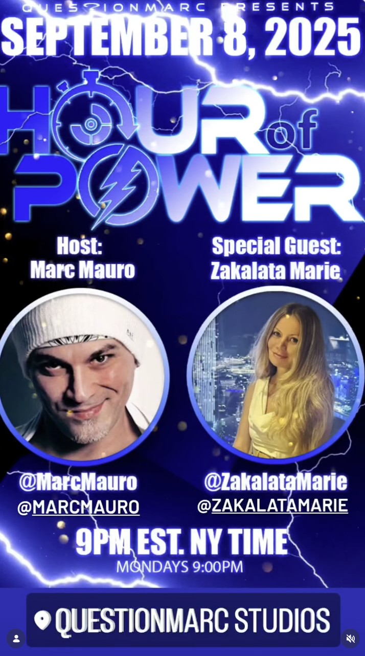 Interview en ligne sur La plateforme X Hour of Power Host MarcMauro